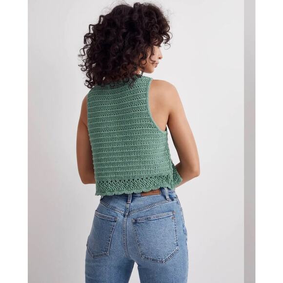 Women’s Madewell Cropped Kellen Crocheted Sweater Tank Size Small - Picture 9 of 9